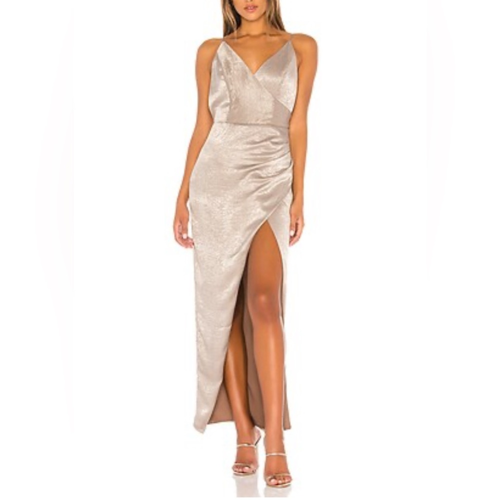 The Jetset Diaries Asymmetrical Dress Revolve stone Get Up Maxi Dress glam xs